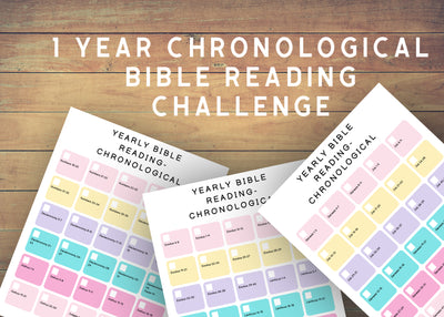 1 Year Chronological Bible Reading Challenge Pages - Print At Home - GINGERS