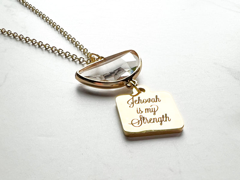 Jehovah is my Strength Gold Necklace - GINGERS