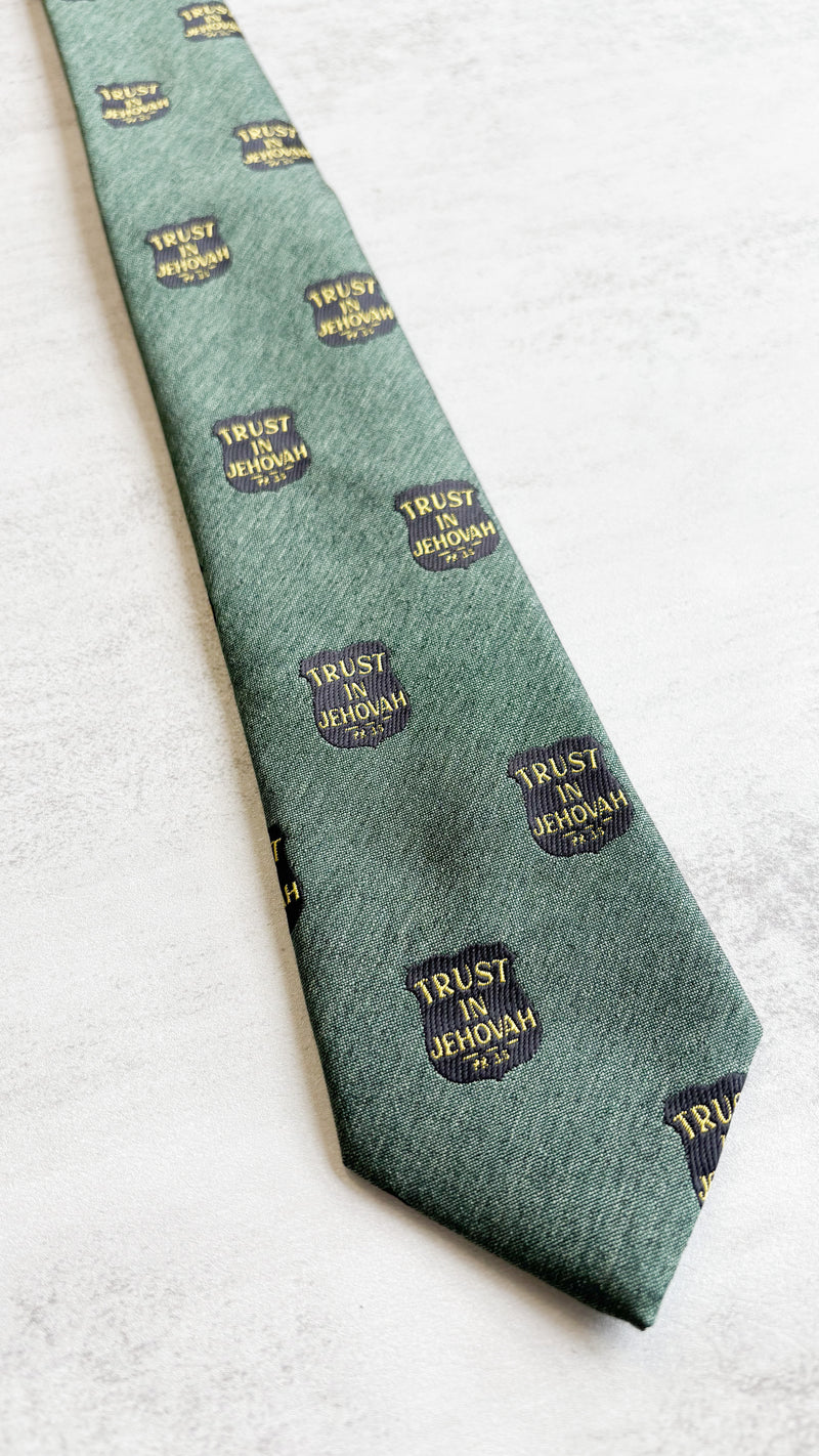 Trust in Jehovah- Dark Green Tie