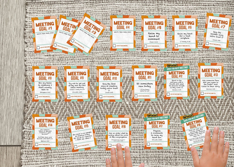 Kids Meeting Goal Cards Printable - Digital Item