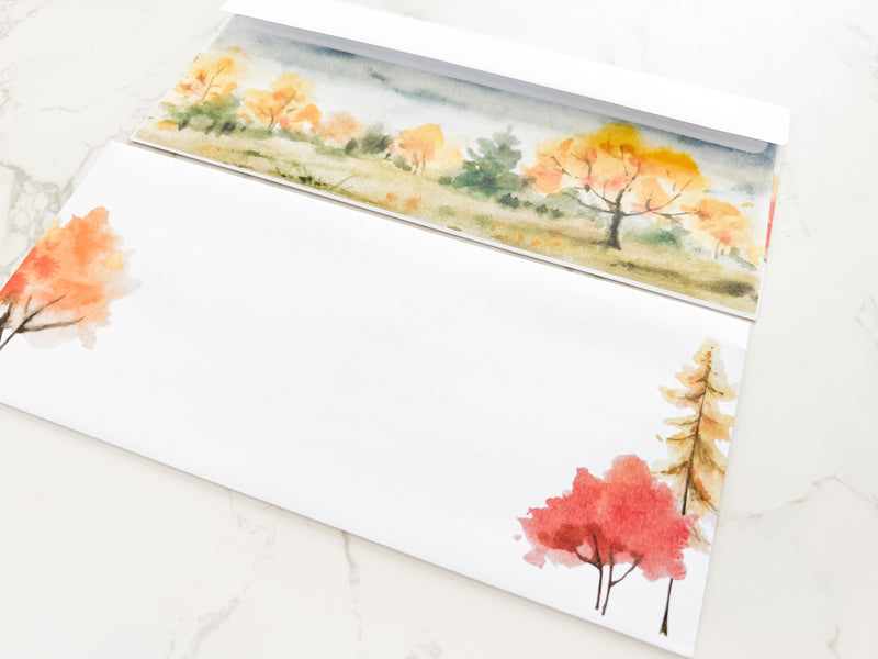 Autumn Forest Letter Writing Set - Notepad and Envelopes - GINGERS