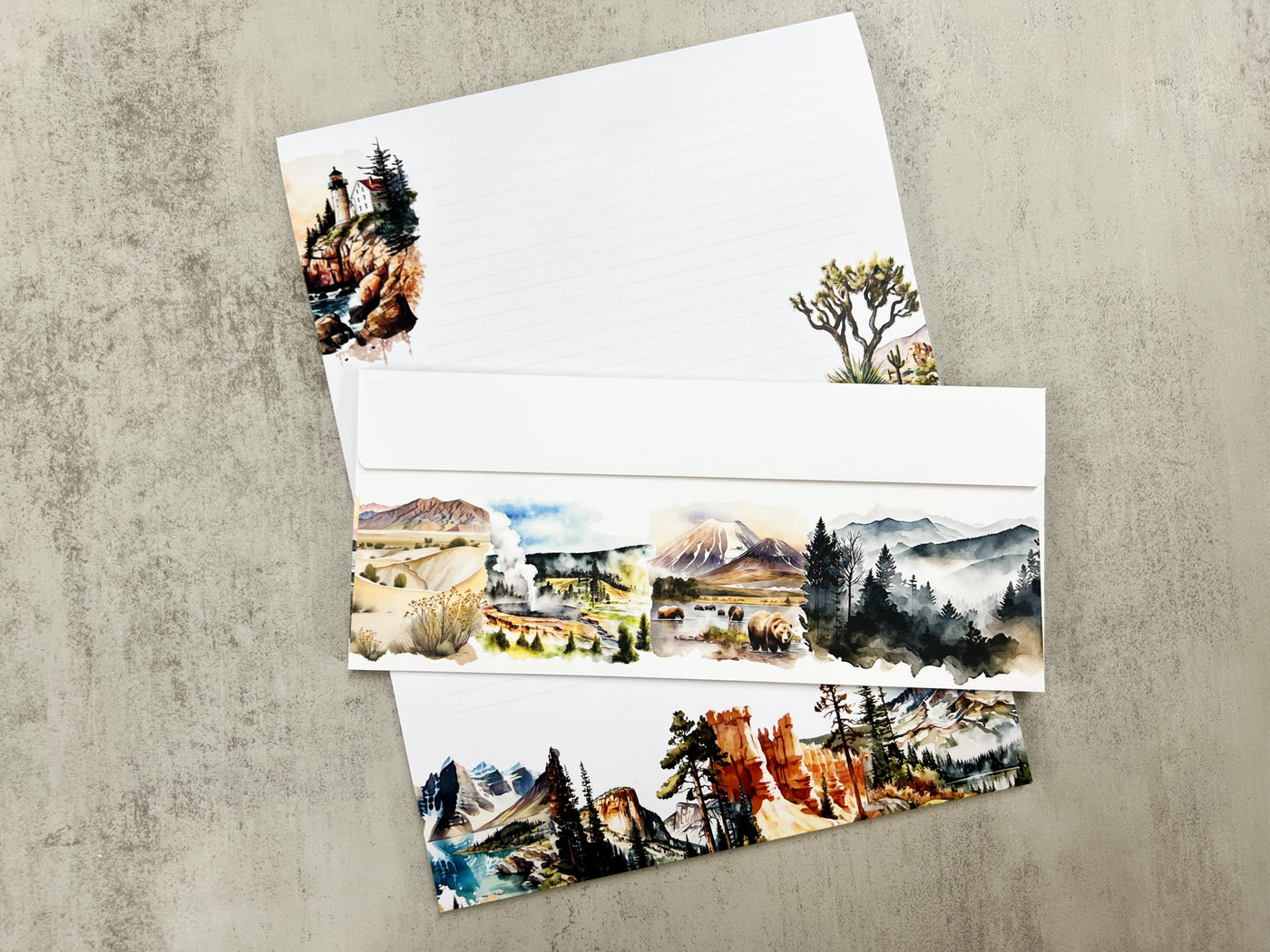 National Park  Letter Writing Set - Notepad and Envelopes - GINGERS