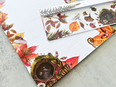 Autumn Woodland Letter Writing Set - Notepad and Envelopes - GINGERS