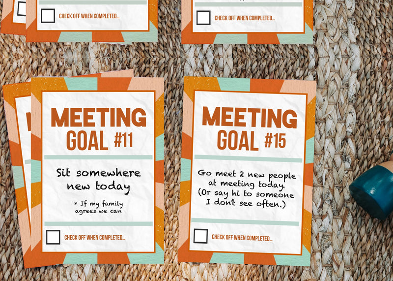 Kids Meeting Goal Cards Printable - Digital Item