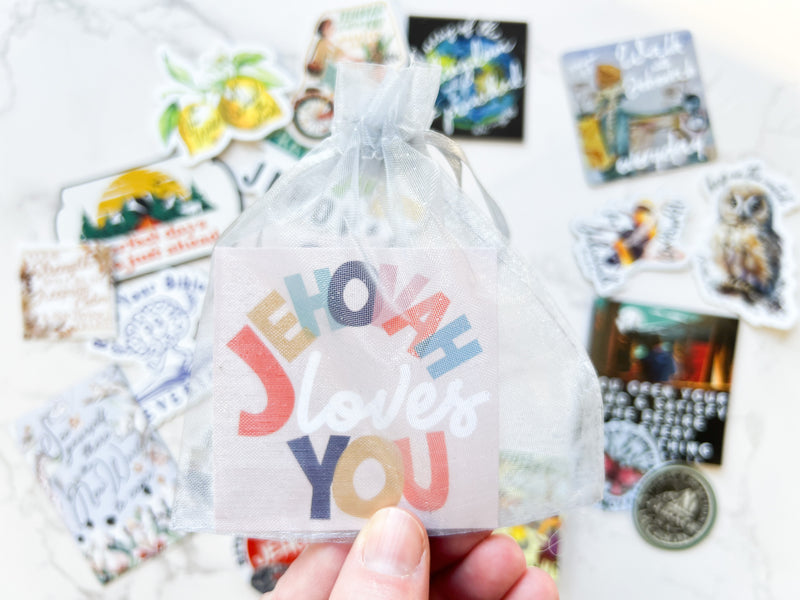 Jehovah Loves You Gift Bags - Magnet + Sticker - GINGERS