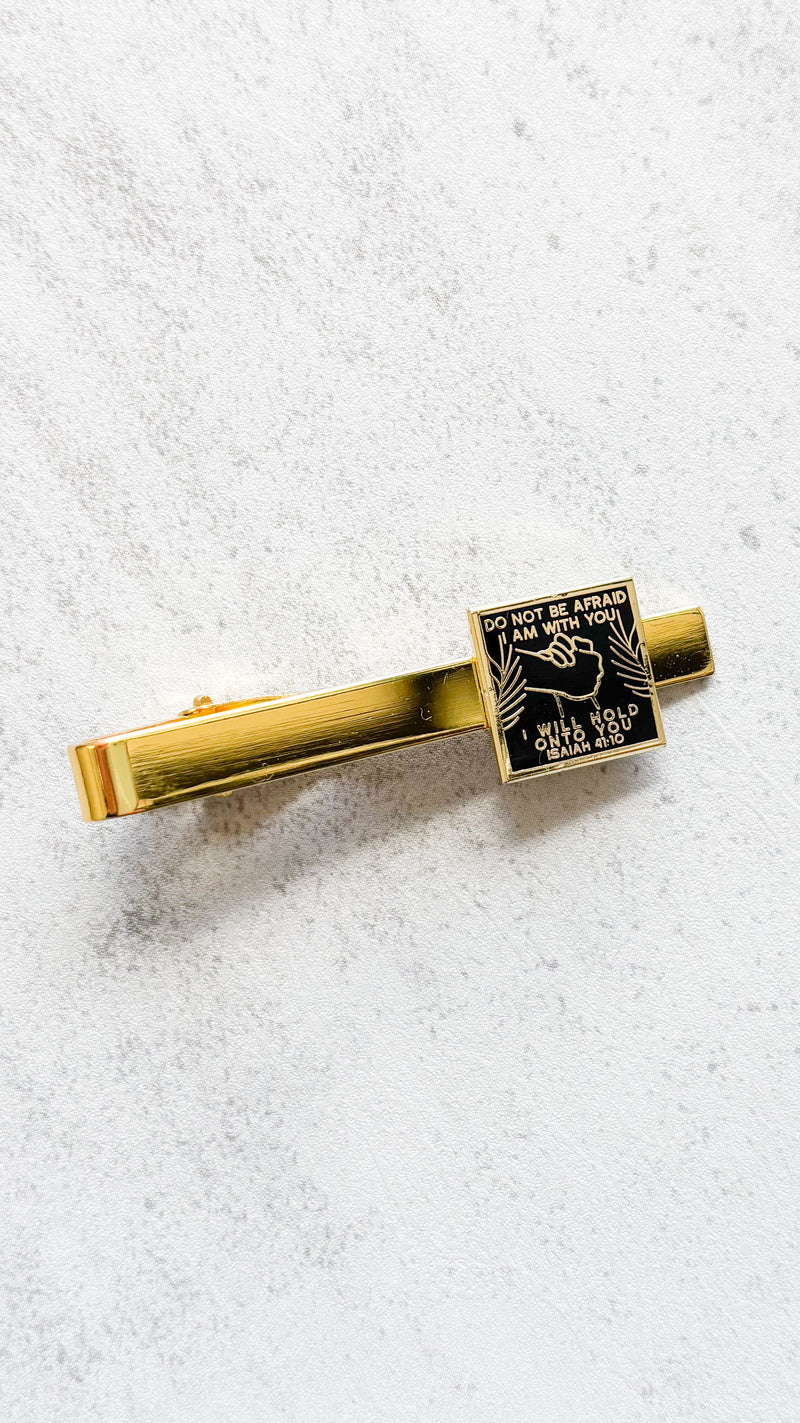 Gold Isaiah 41:10 Tie Clip