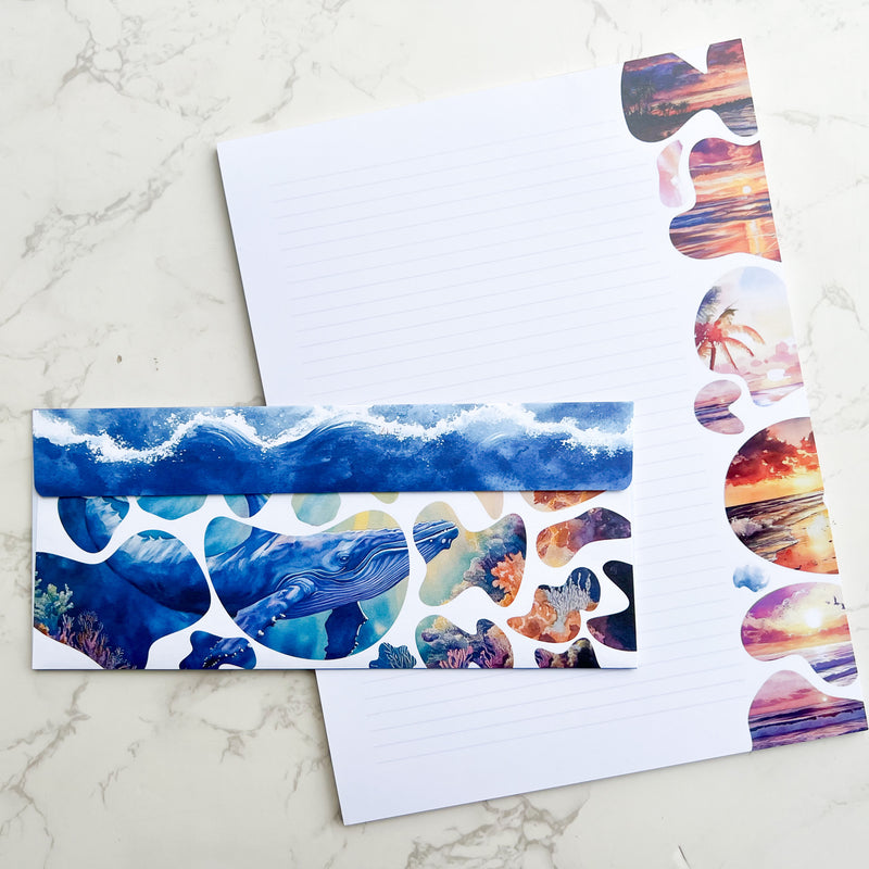 Sunset at The Beach Letter Writing Set - Notepad and Envelopes