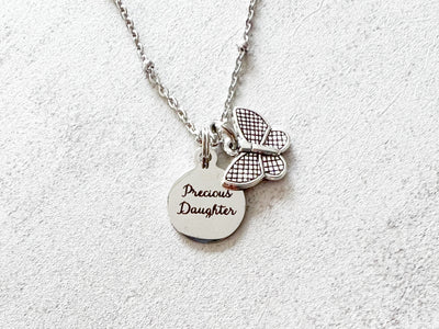 Precious Daughter Butterfly Stainless Steel Necklace - GINGERS