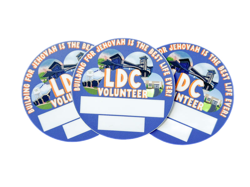 LDC DRC Volunteer Hard Hat Sticker - Name and Number