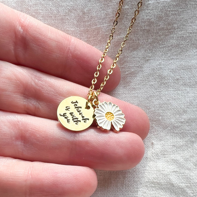 Jehovah is With You Gold Necklace - Daisy