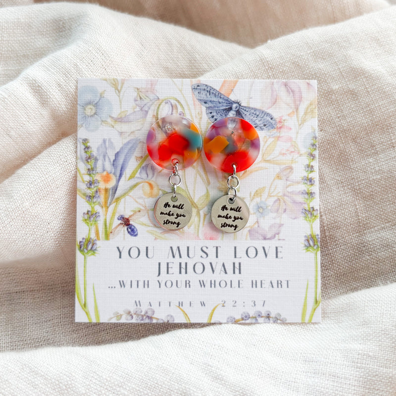 He Will Make You Strong Earrings - Stainless Steel