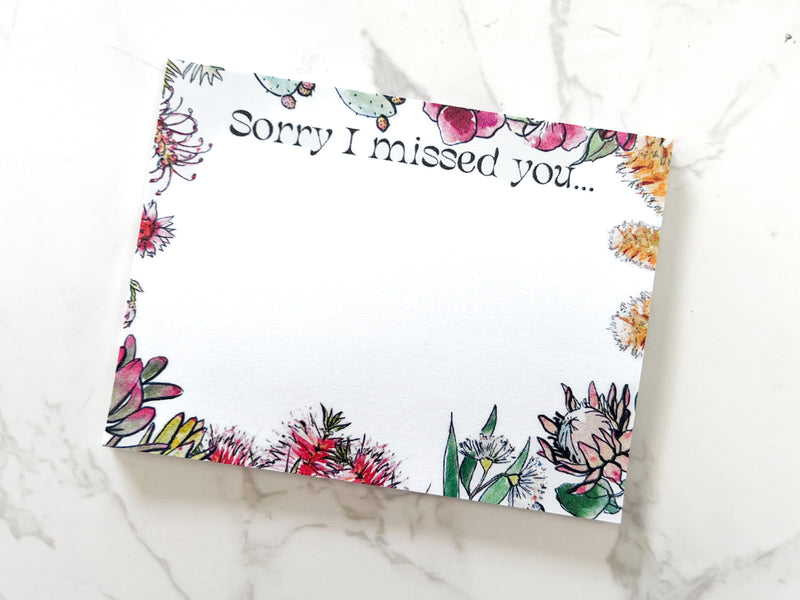 Sorry I Missed You - Protea Mini Sticky Notes - GINGERS