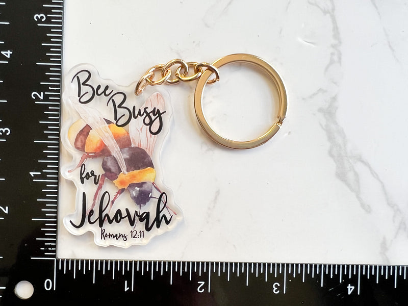 Bee Busy for Jehovah Keychain