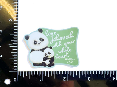 Panda Love Jehovah With All Your Heart Stickers