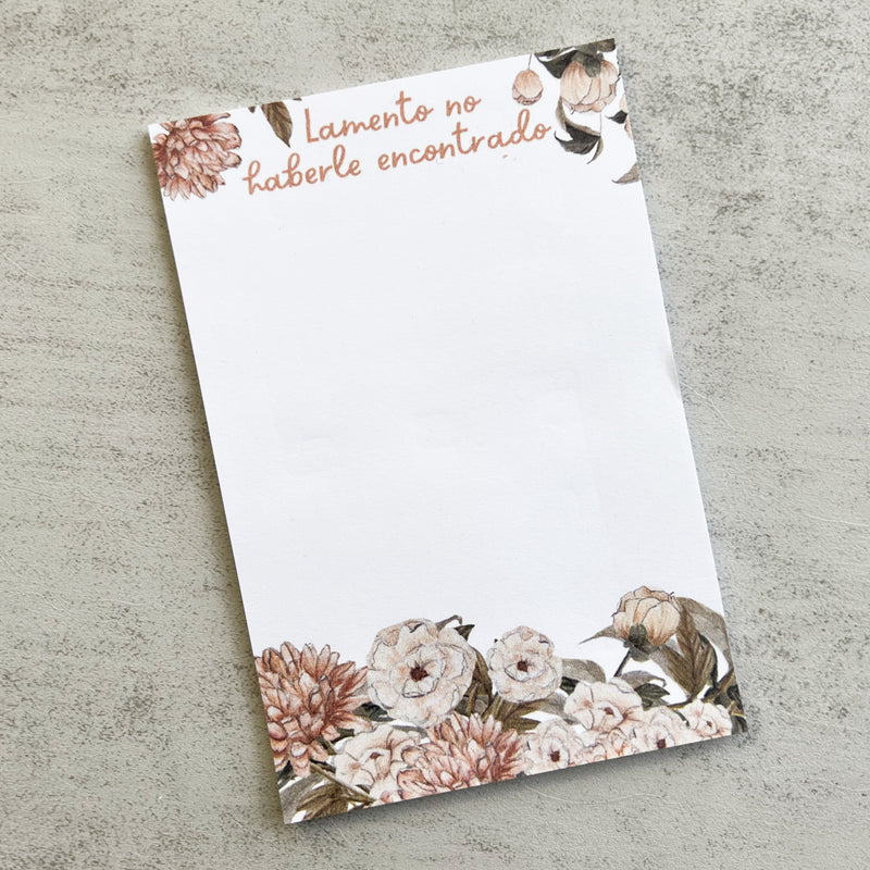 SPANISH Sorry I Missed You - Dusty Floral Sticky Notes