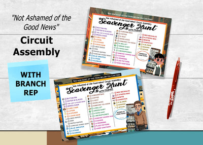 Scavenger Hunt Activity Printables  -2024-2025 Assembly (Not Ashamed of the Good News) jw