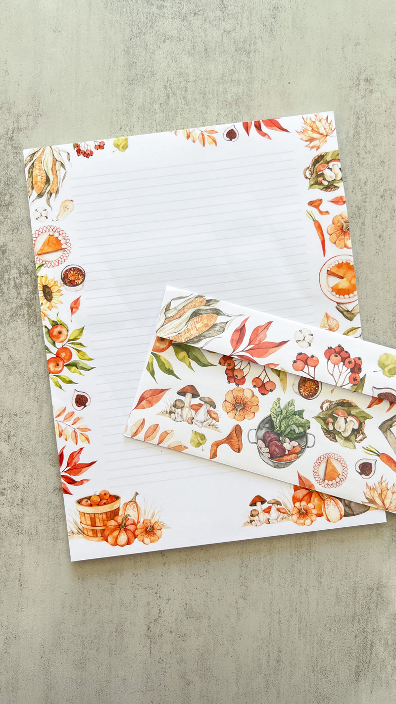 Cozy Autumn Letter Writing Set - Notepad and Envelopes - GINGERS