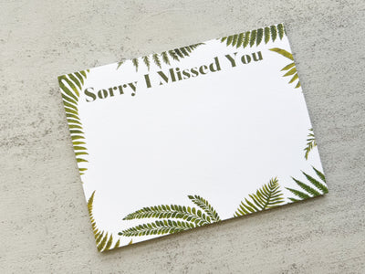 Sorry I Missed You - Fern Mini Sticky Notes - GINGERS
