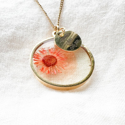 Spiritual Sister Dried Flower Gold Necklace