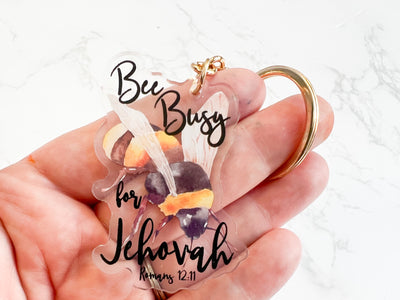 Bee Busy for Jehovah Keychain