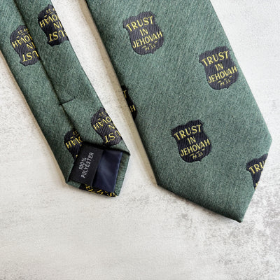 Trust in Jehovah- Dark Green Tie