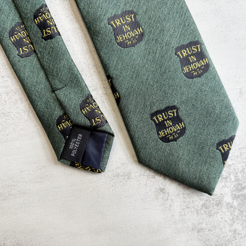 Trust in Jehovah- Dark Green Tie