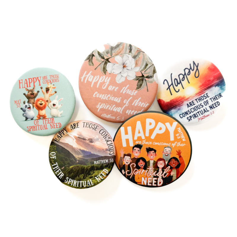 Happy Are Those Conscious Of Their Spiritual Need Pins
