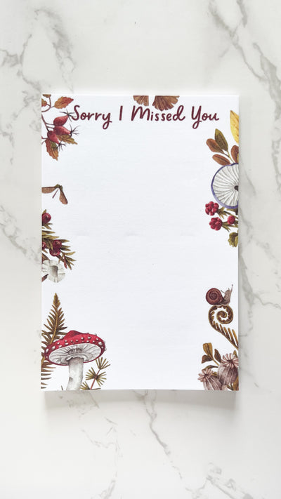 Sorry I Missed You -Mushroom Sticky Notes - GINGERS