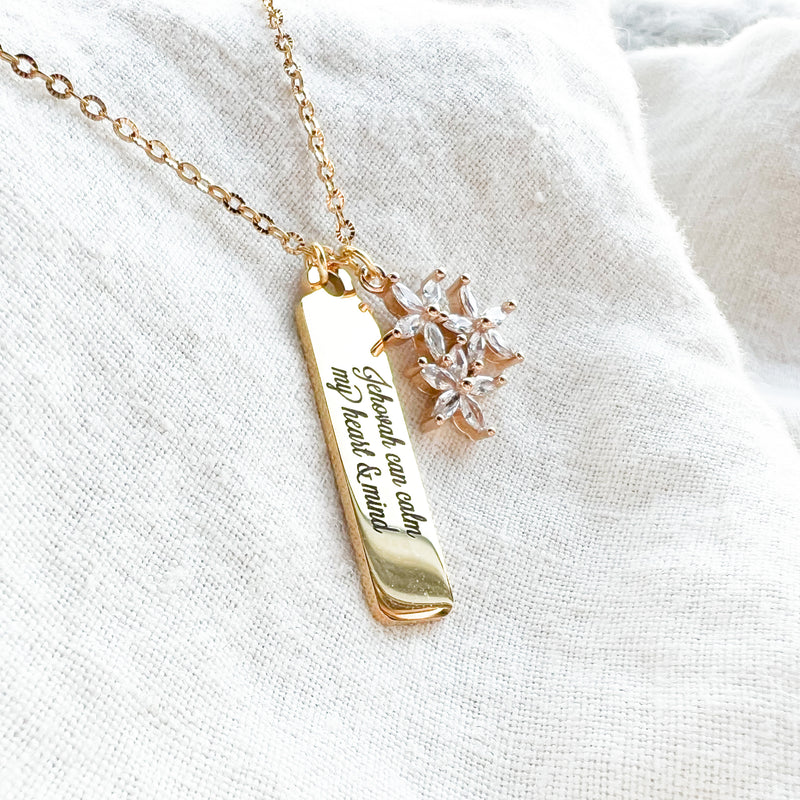 Jehovah Can Calm Your Heart and Mind Gold Necklace