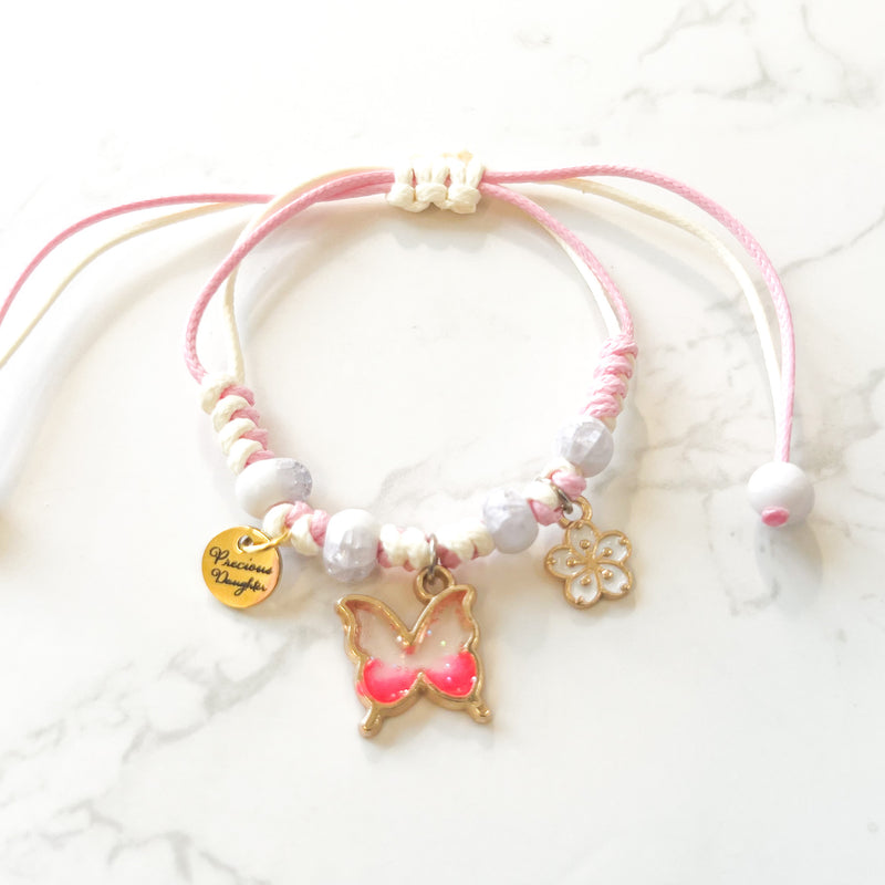 Precious Daughter Butterfly Bracelet - Pink