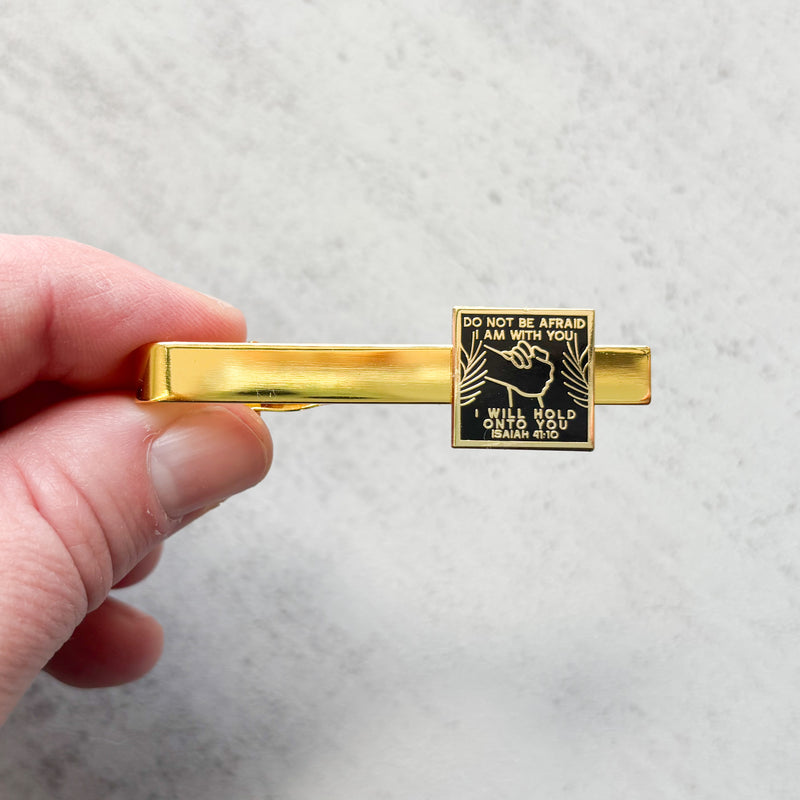 Gold Isaiah 41:10 Tie Clip