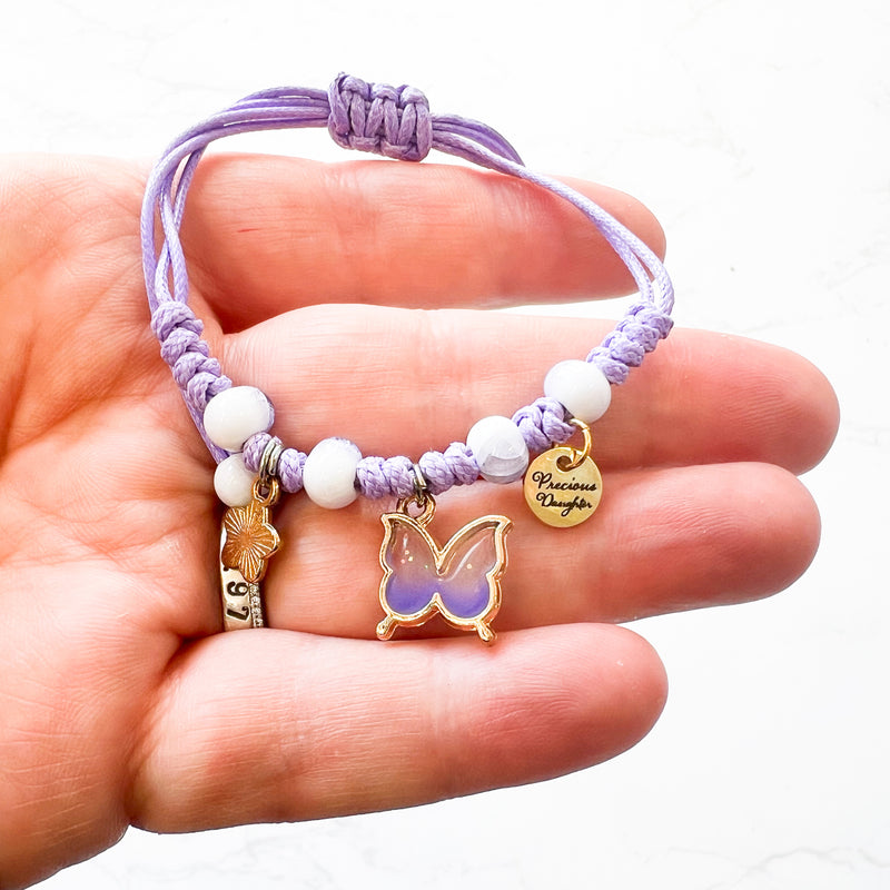 Precious Daughter Butterfly Bracelet - Purple