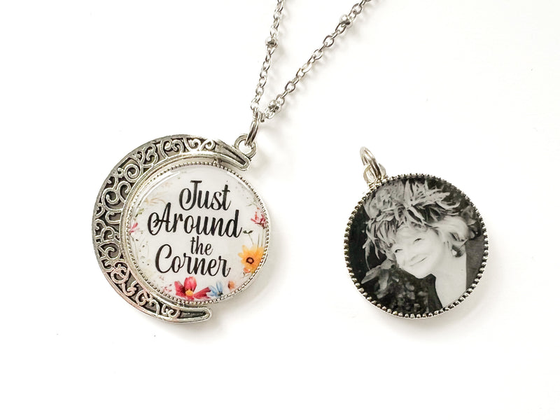 Just Around The Corner Moon Double Sided Necklace - GINGERS