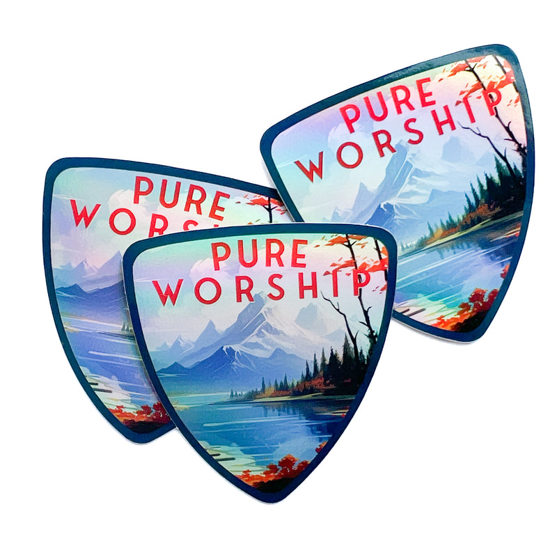 Pure Worship Stickers - Holographic