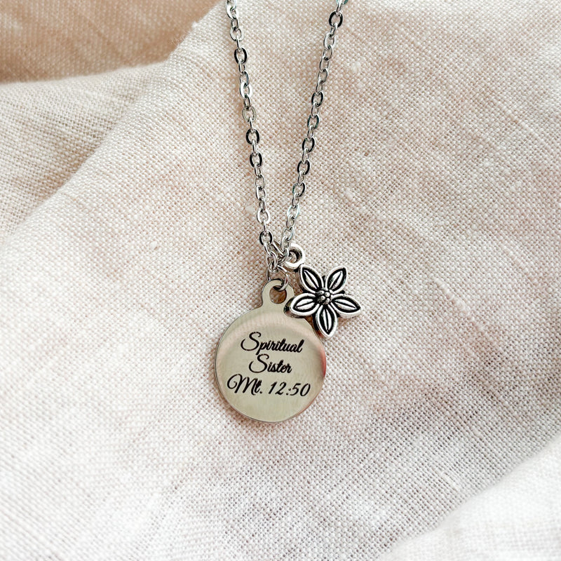 Spiritual Sister Stainless Steel Necklace