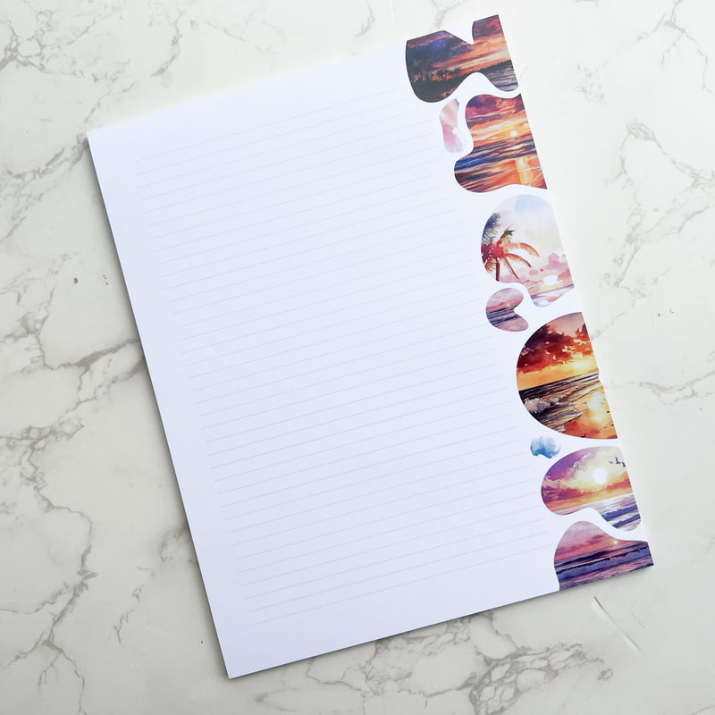 Sunset At The Beach Letter Writing Notepad