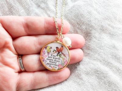 You Are Worth More Than Many Sparrows Gold Necklace