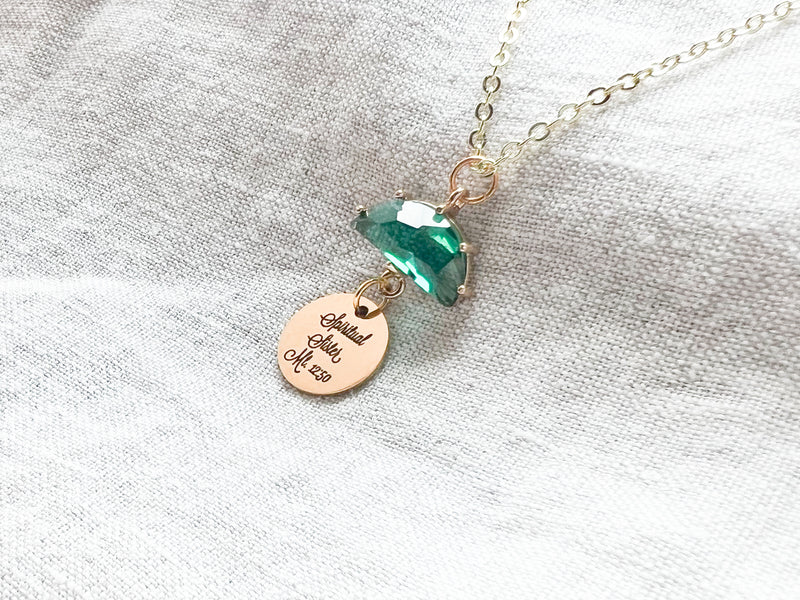 Spiritual Sister Emerald Gold Necklace