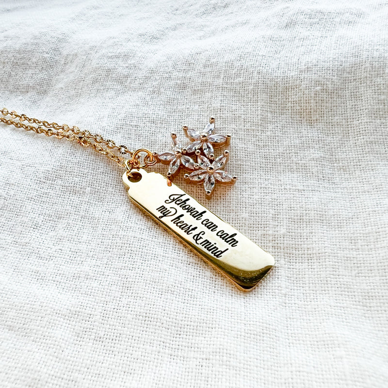 Jehovah Can Calm Your Heart and Mind Gold Necklace