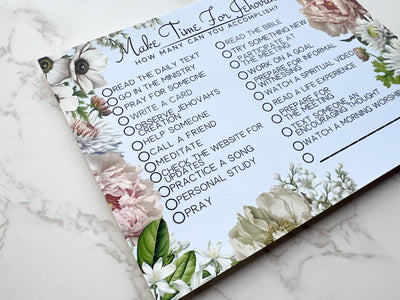 Make Time For Jehovah Rose Garden Checklist Notepad - GINGERS