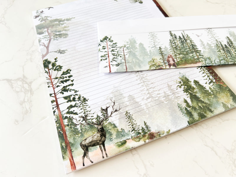 Forest Letter Writing Set - Notepad and Envelopes