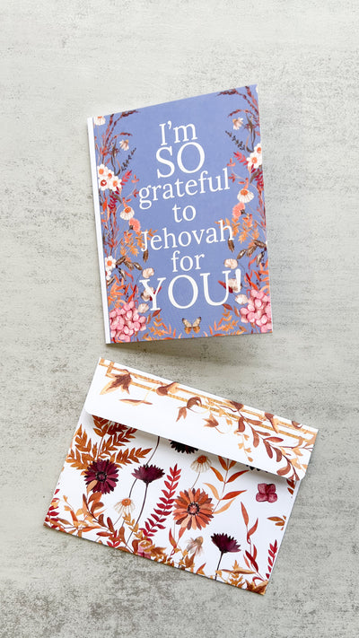 Im So Grateful To Jehovah For You 4 x 6 Greeting Card - GINGERS