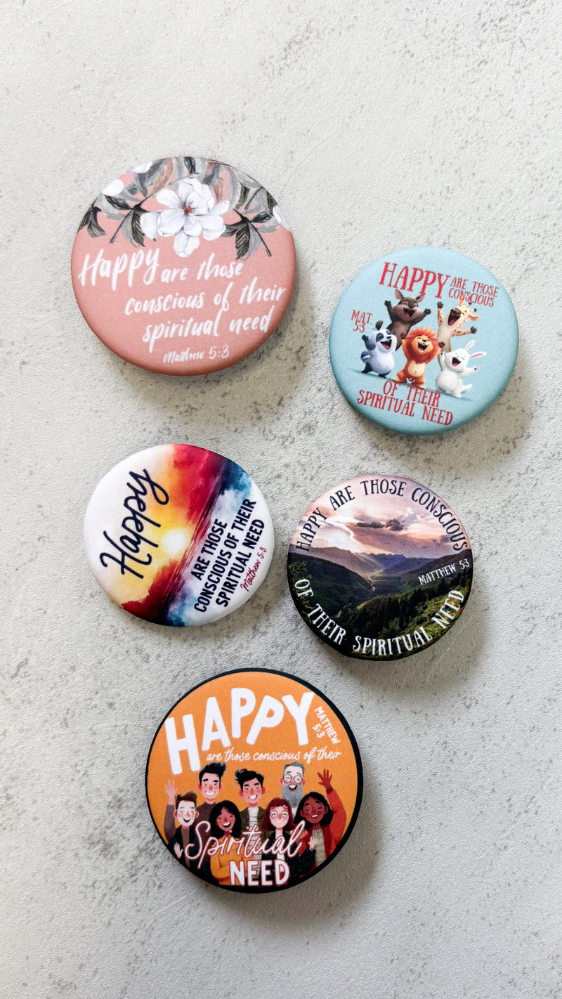 Happy Are Those Conscious Of Their Spiritual Need Pins