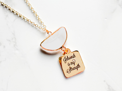 Jehovah is my Strength Gold Necklace - GINGERS