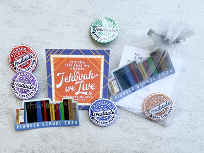 Pioneer School Gift Bags - Pins and Stickers