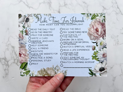 Make Time For Jehovah Rose Garden Checklist Notepad - GINGERS