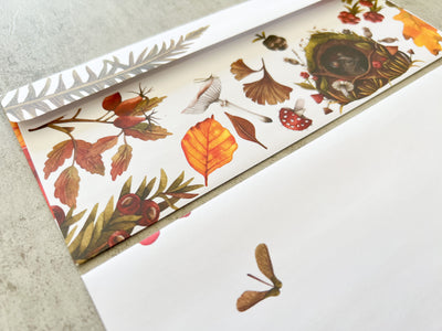 Autumn Woodland Letter Writing Set - Notepad and Envelopes - GINGERS