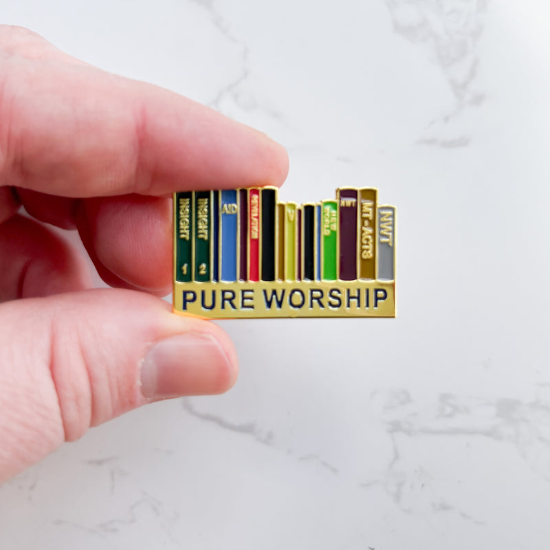 Pure Worship Theocratic Library Enamel Pins