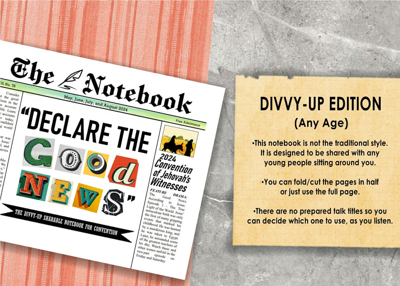 Divy Up Edition - Declare The Good News Notebook Printable - Digital Item