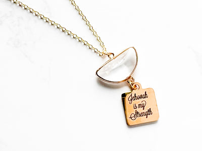 Jehovah is my Strength Gold Necklace - GINGERS